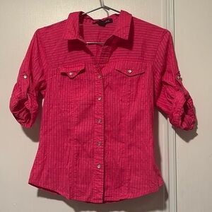 Gloria Vanderbilt snap button up woman shirt
